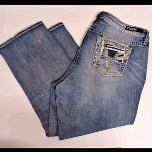 Vigoss distressed bling pocket Capri jeans like new size 18W